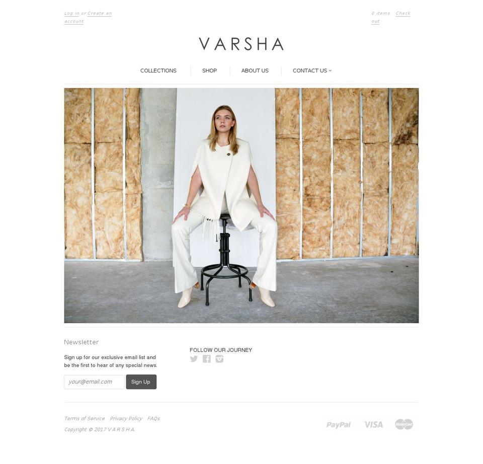 varshaagarwal.com shopify website screenshot