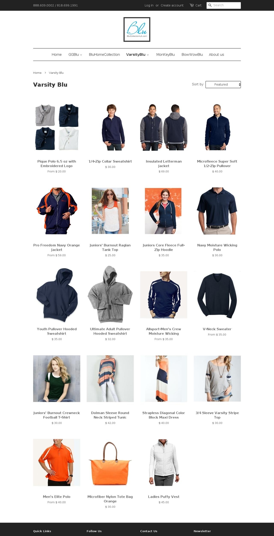 varsityswag.com shopify website screenshot