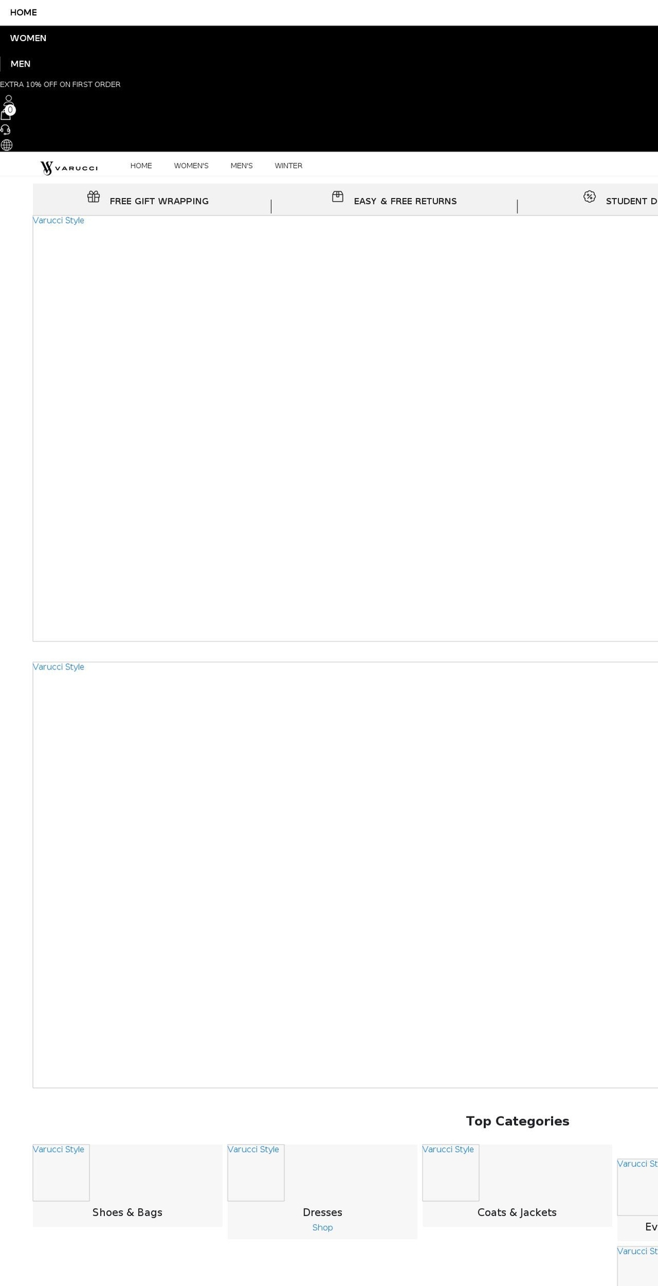 varucci.com shopify website screenshot