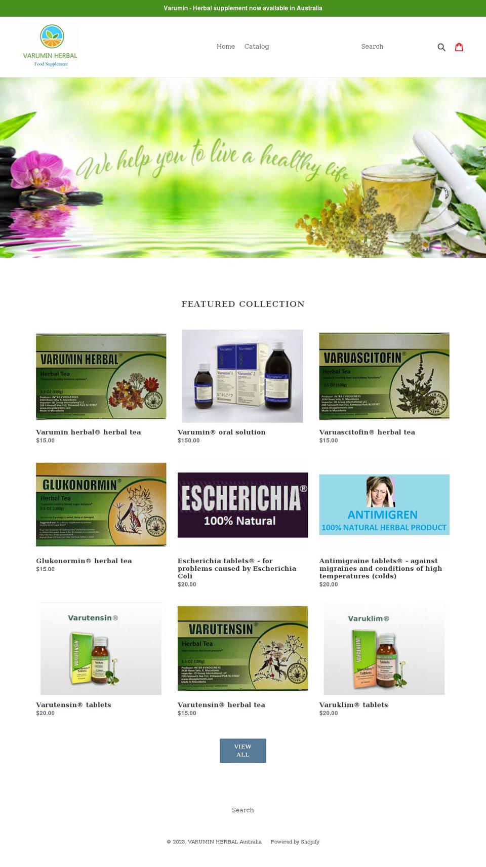 varumin-herbal-australia.myshopify.com shopify website screenshot