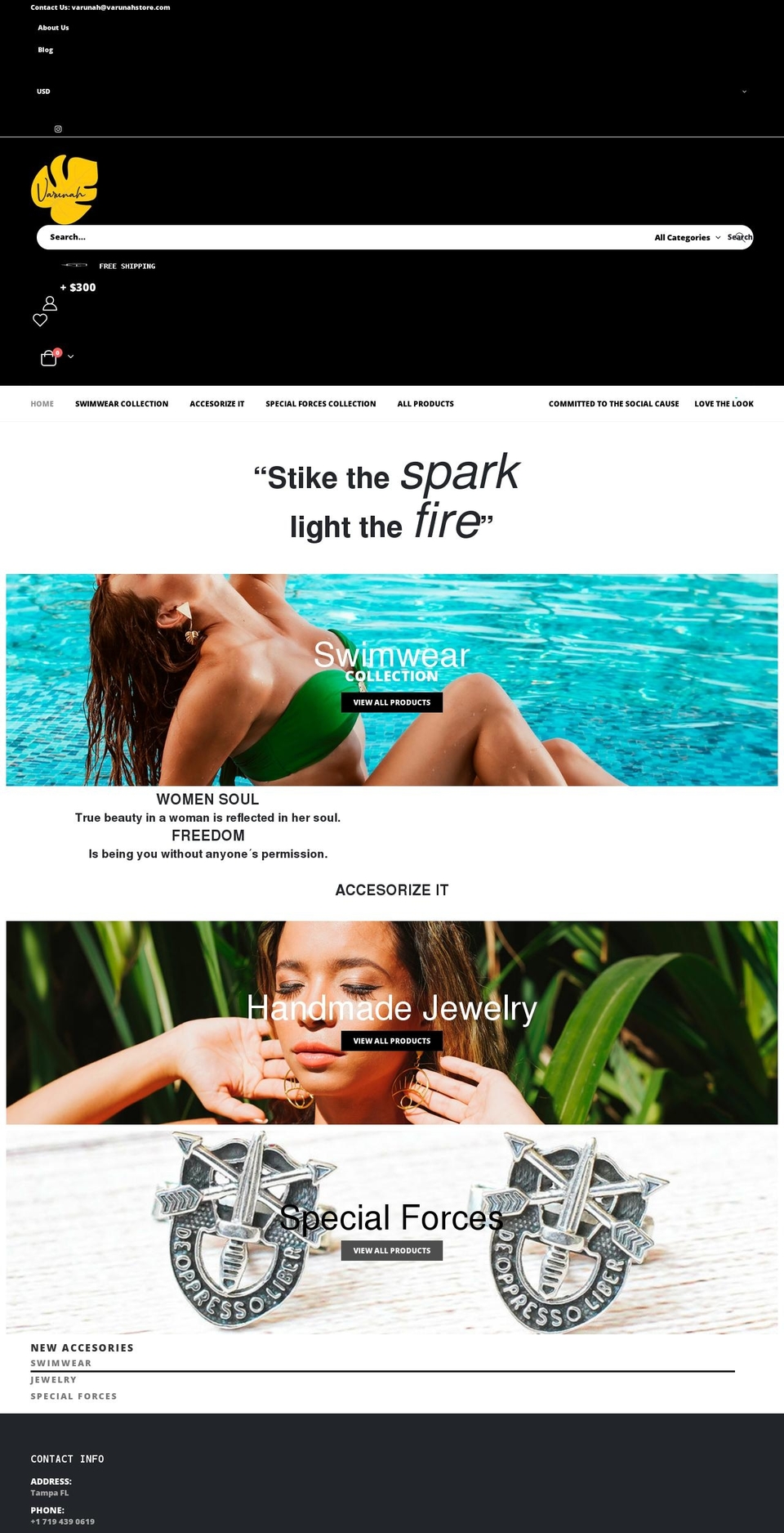 varunahstore.com shopify website screenshot