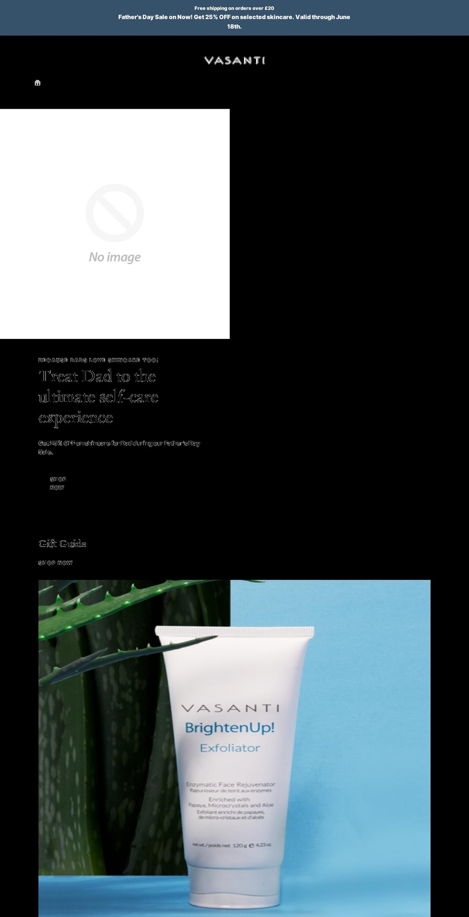 vasanticosmetics.co.uk shopify website screenshot