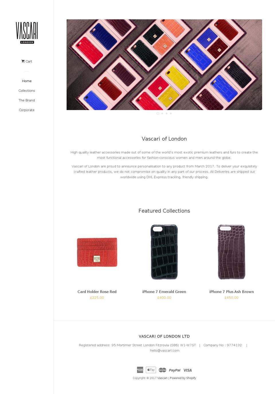 vascari.com shopify website screenshot