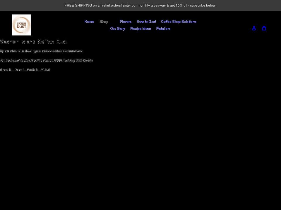 vashoncoffeedust.com shopify website screenshot