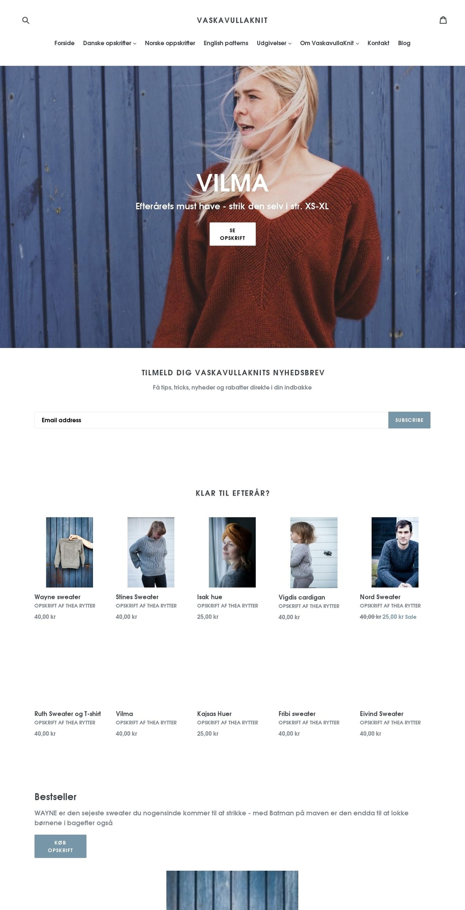 vaskavullaknit.com — Shopify storefront screenshot