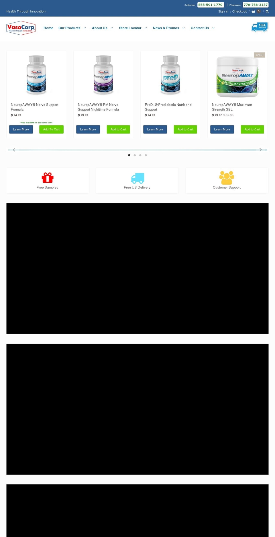 vasocorp.com shopify website screenshot