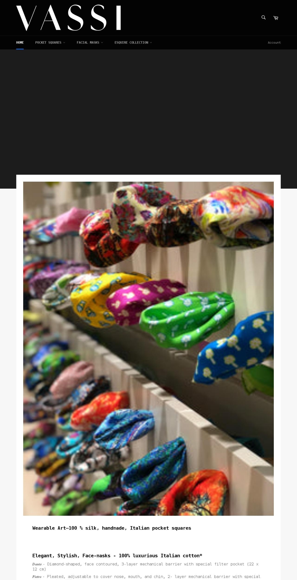vassi-menswear-toronto.myshopify.com shopify website screenshot