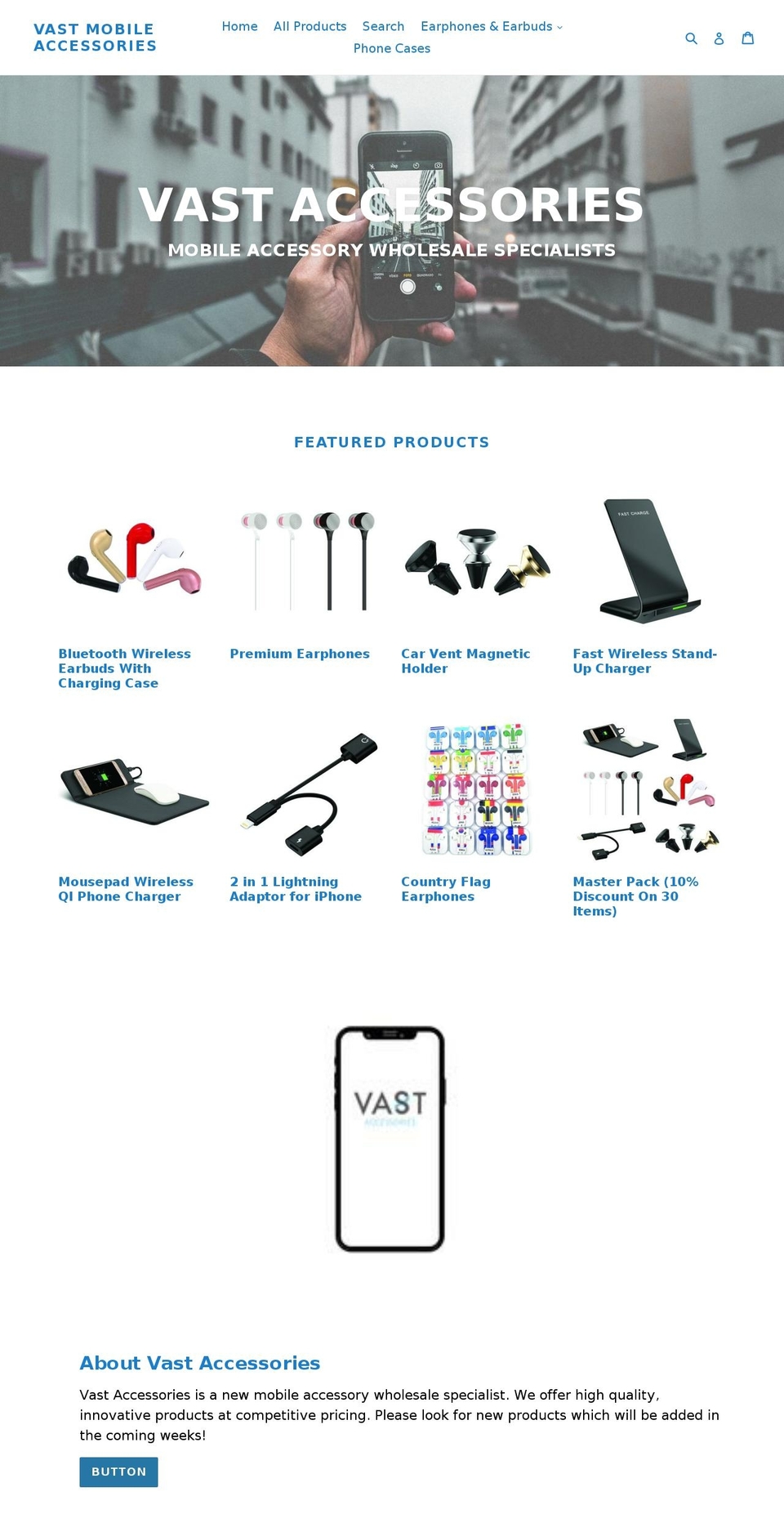 vastaccessories.com — Shopify storefront screenshot