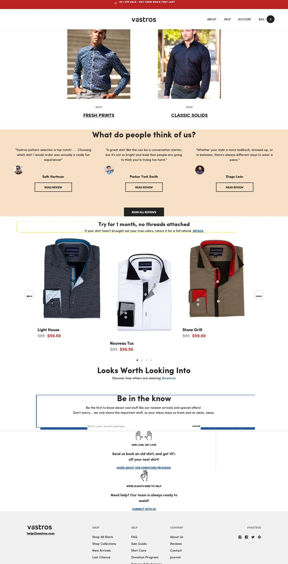 vastros.com shopify website screenshot