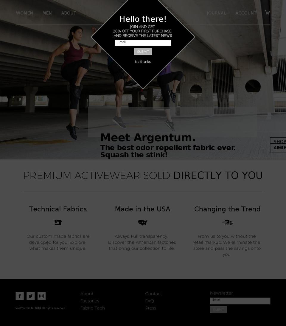 vastterrain.com shopify website screenshot