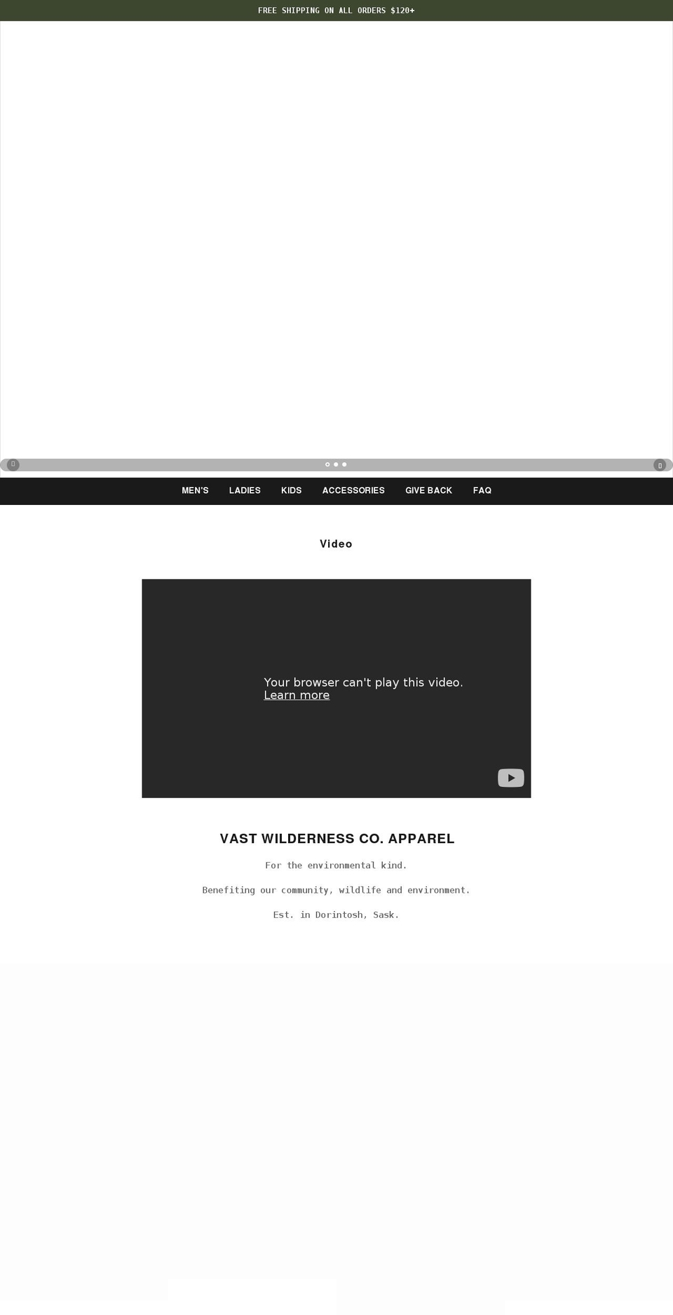 vastwildernessco.com shopify website screenshot