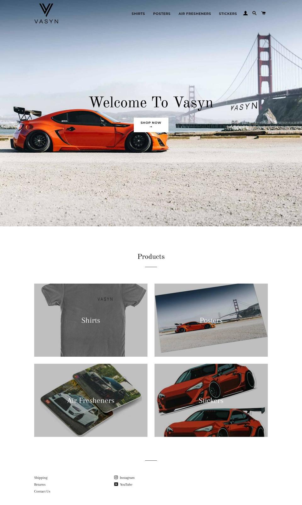 vasyn.com shopify website screenshot