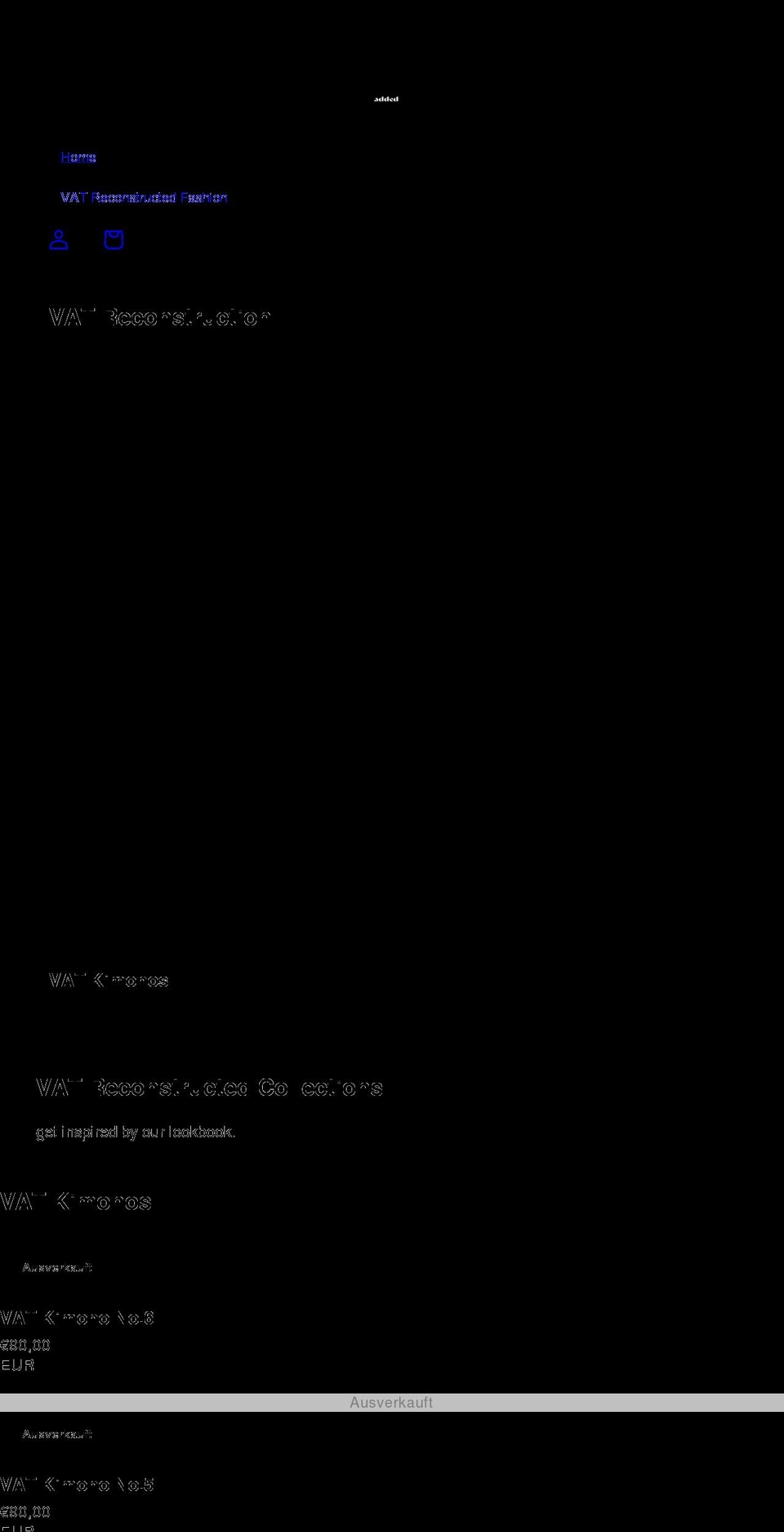 vat-atelier.com shopify website screenshot