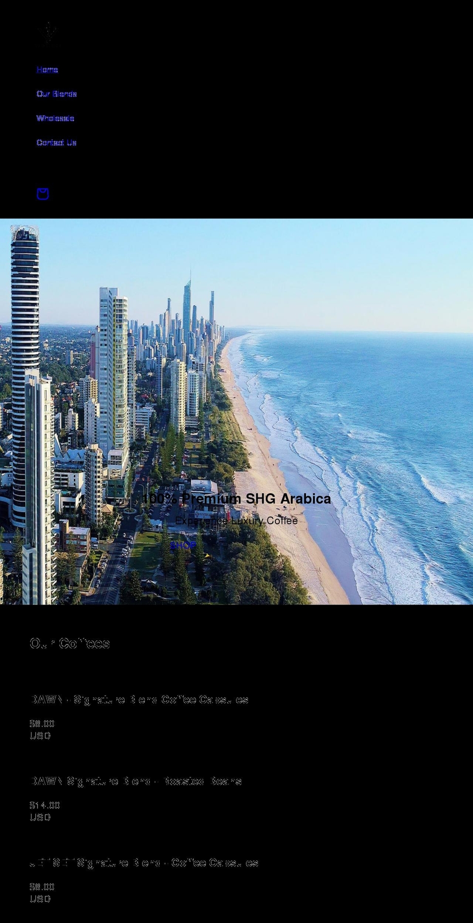 vaucluse.coffee shopify website screenshot