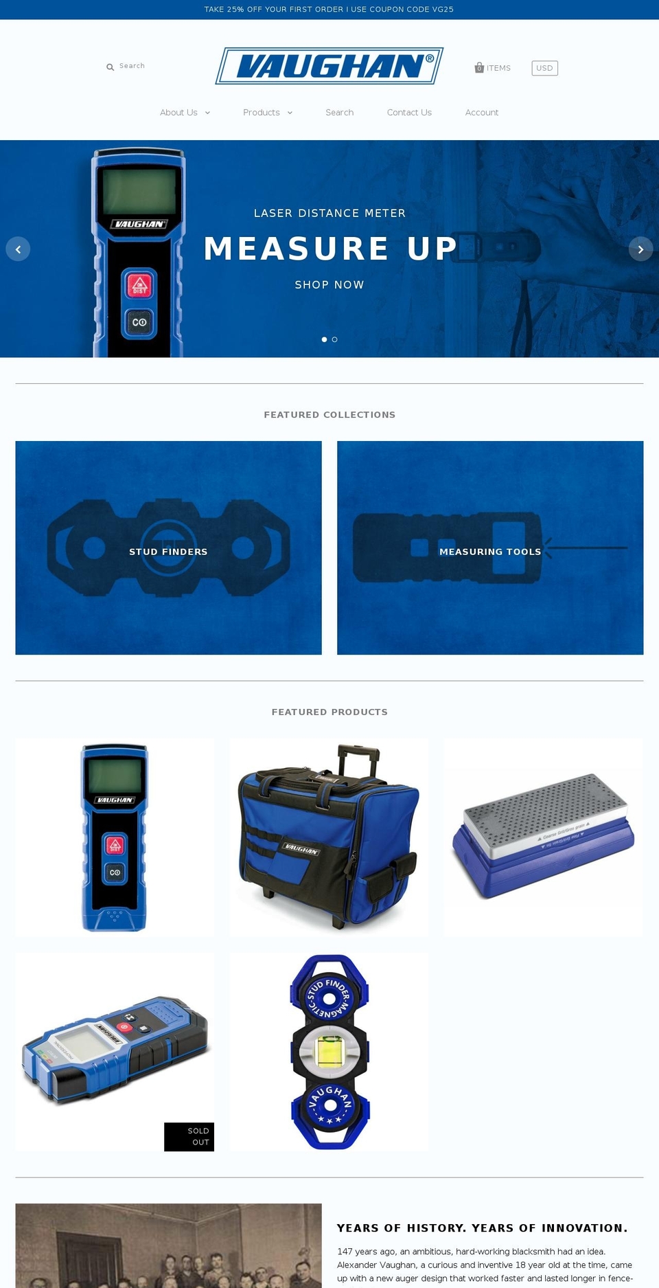 vaughangear.com — Shopify storefront screenshot