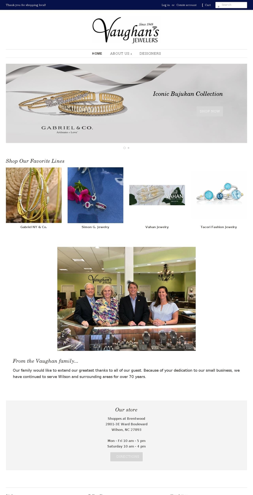 vaughansjewelers.com shopify website screenshot