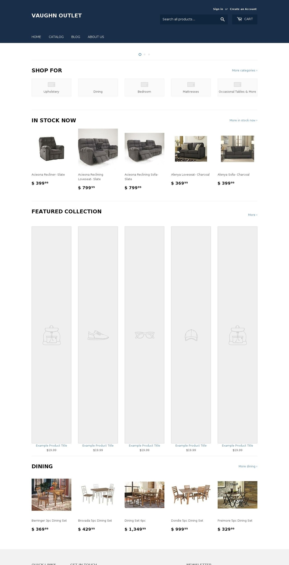 vaughnoutlet.com shopify website screenshot