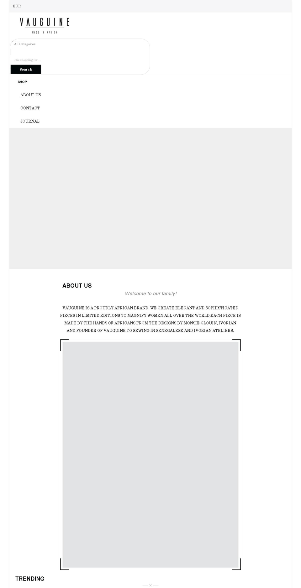 vauguine.com shopify website screenshot