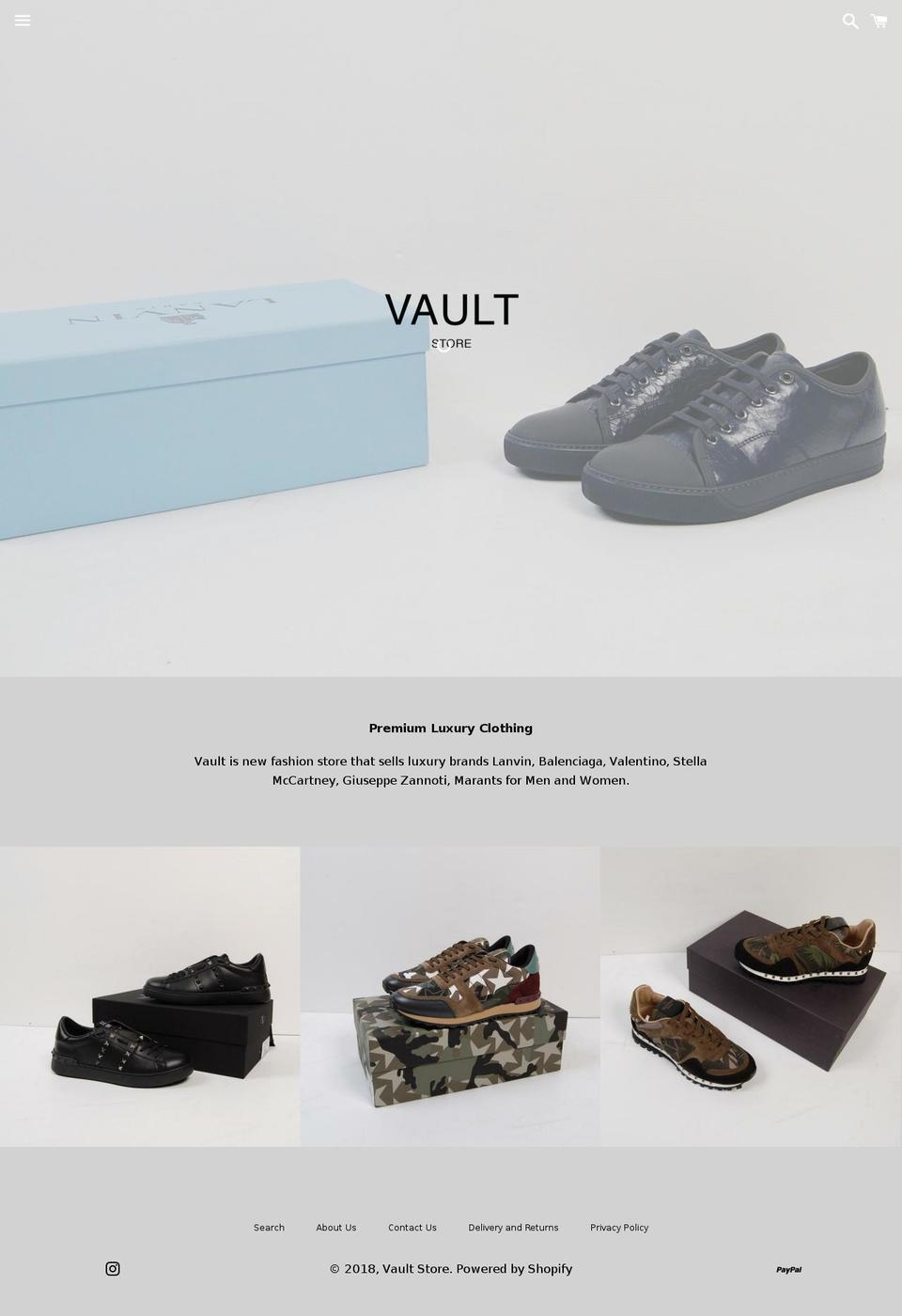 vault-store.com — Shopify storefront screenshot