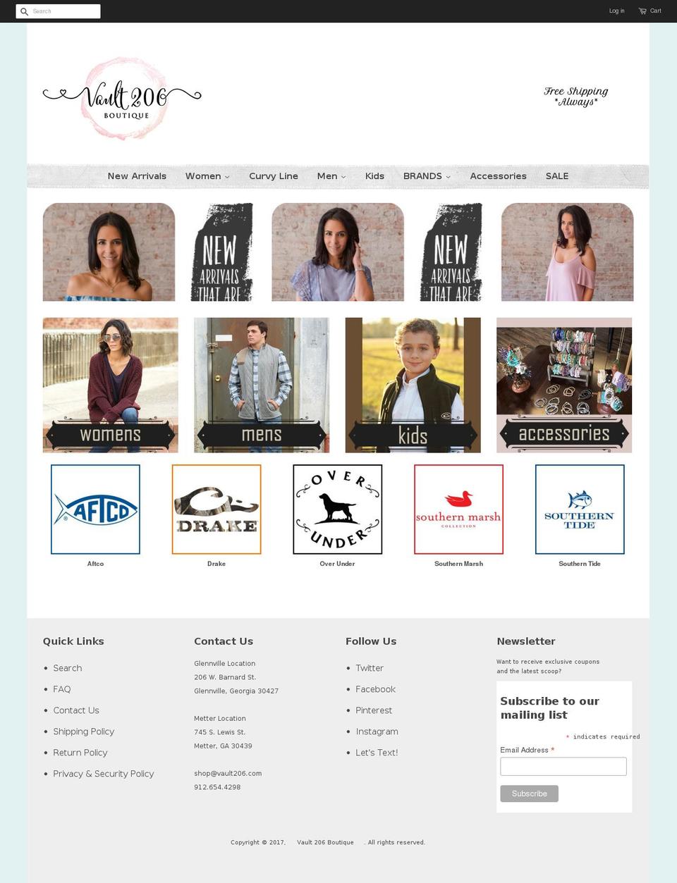 vault206.com shopify website screenshot