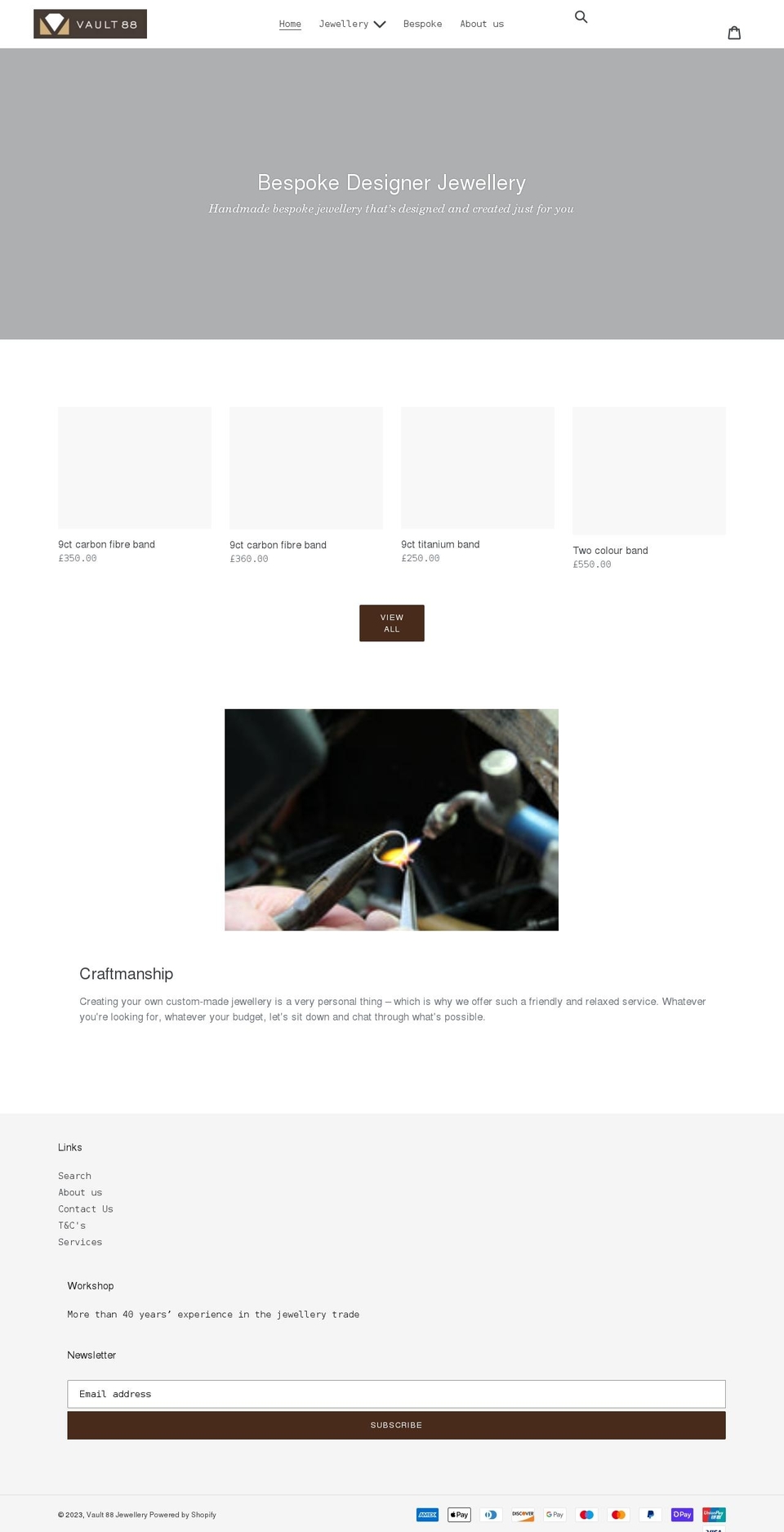 vault88.com shopify website screenshot