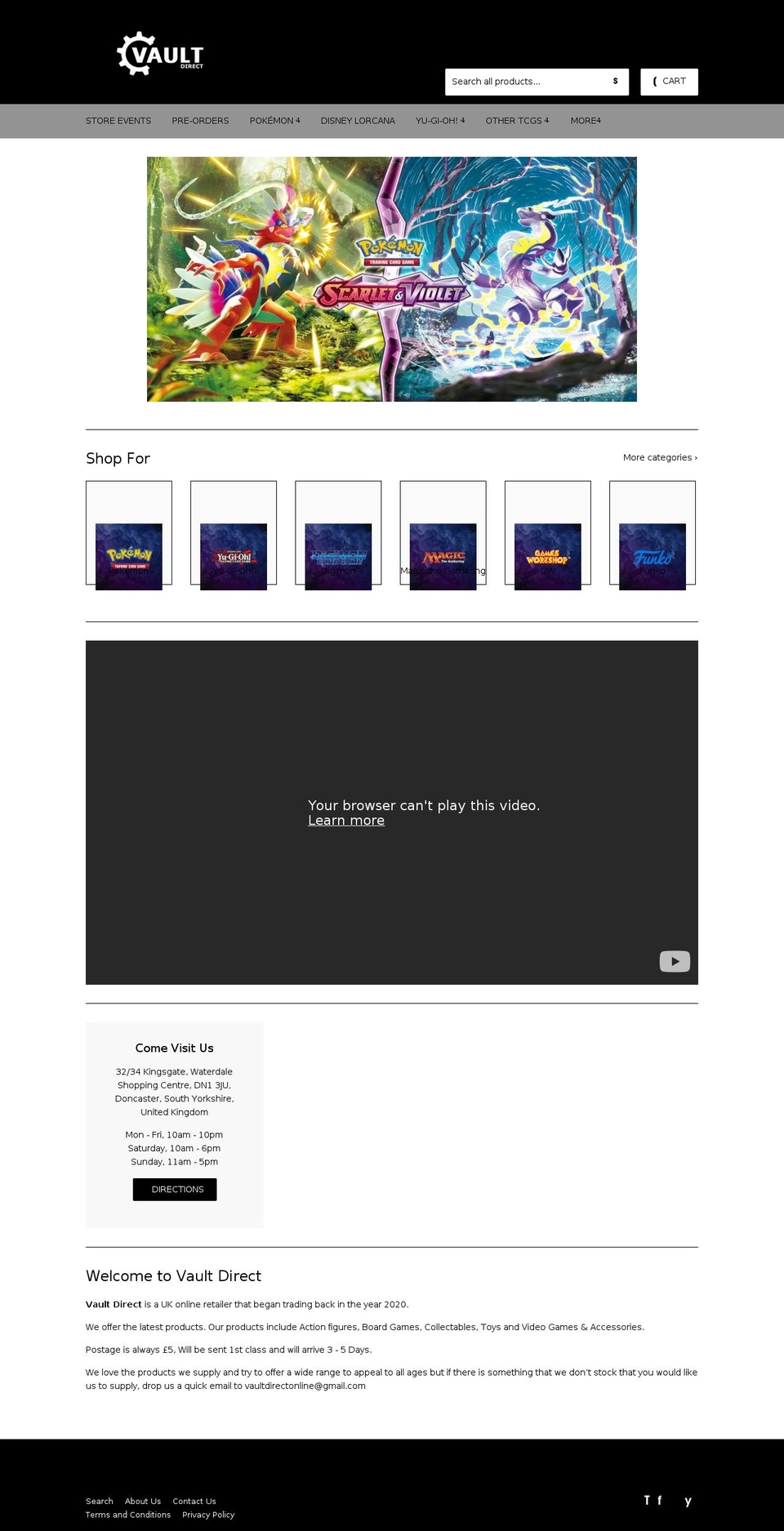 vaultdirect.co.uk shopify website screenshot