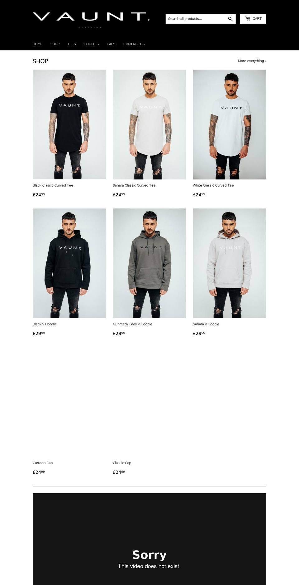 vaunt-clothing.com — Shopify storefront screenshot