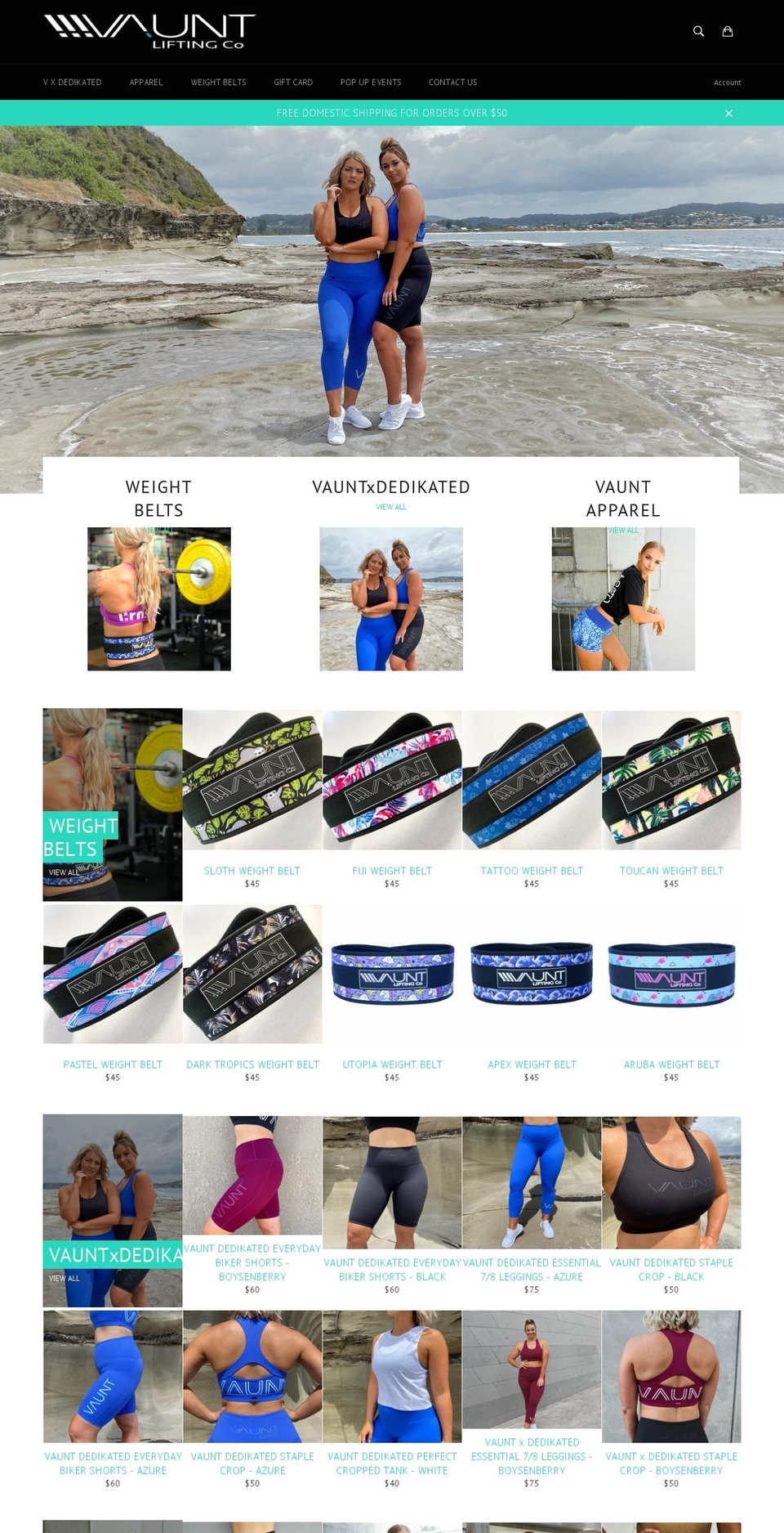 vauntlifting.com.au shopify website screenshot