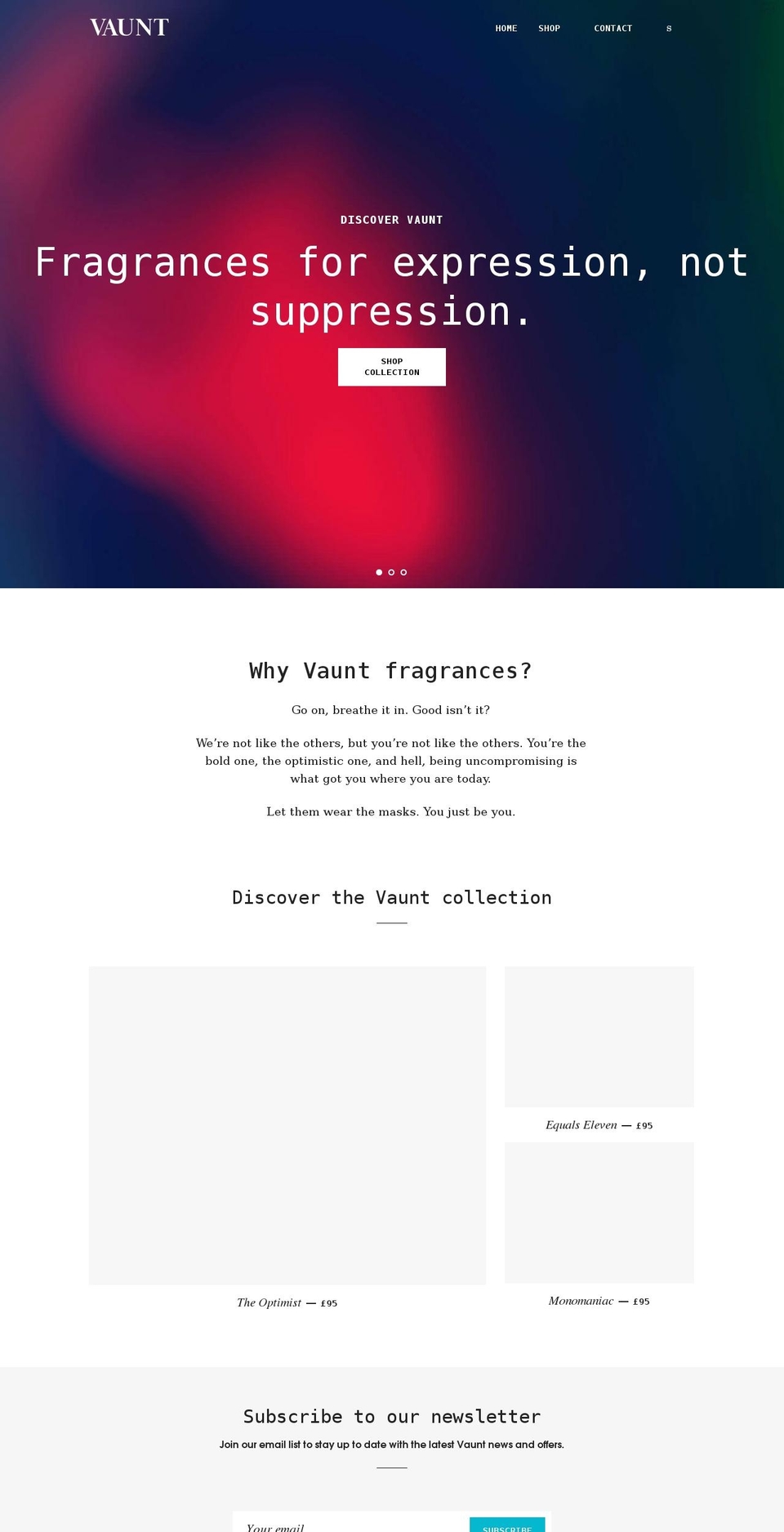 vauntlondon.com shopify website screenshot