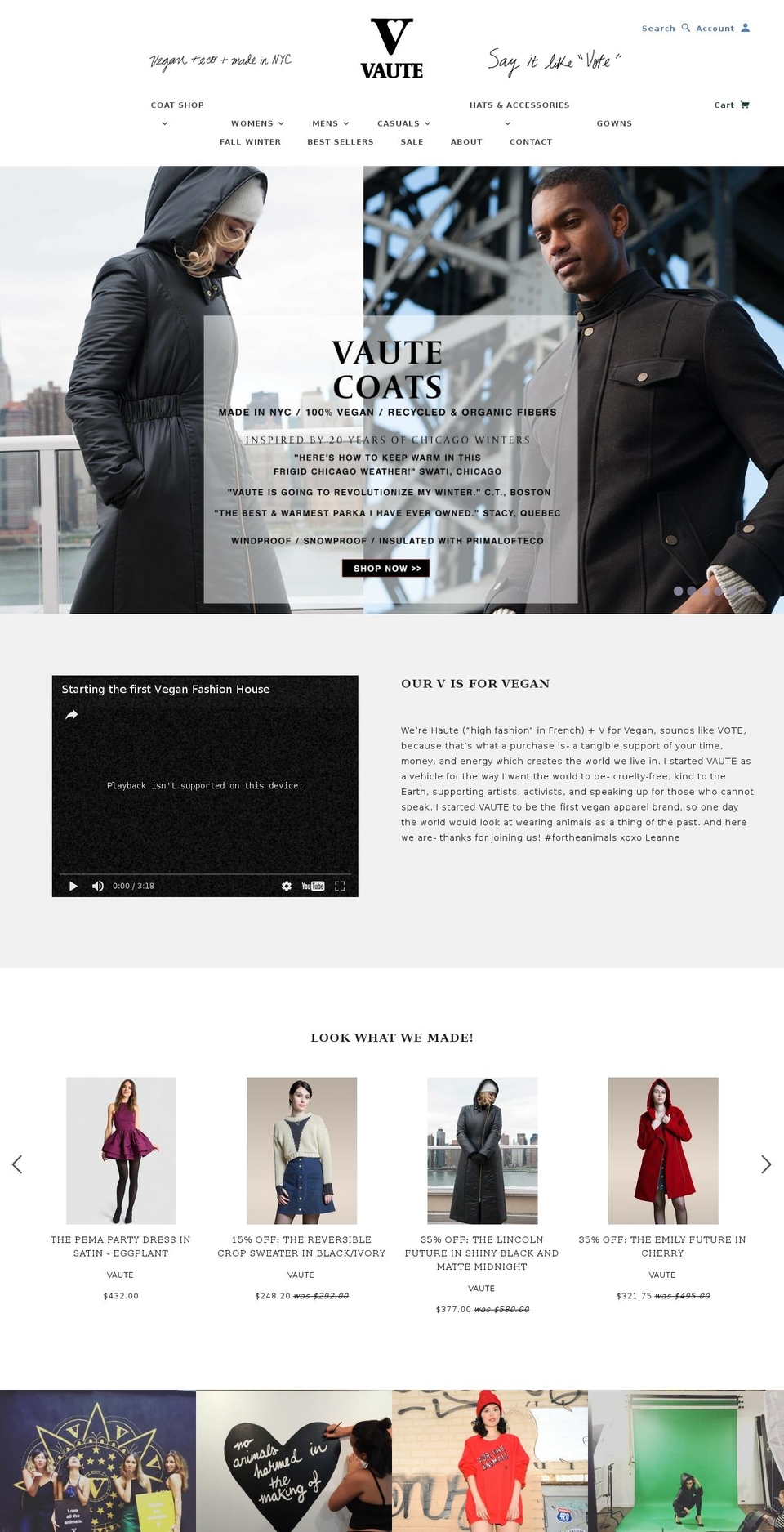 vautenyc.com shopify website screenshot