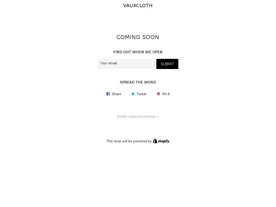 vauxcloth.com — Shopify storefront screenshot
