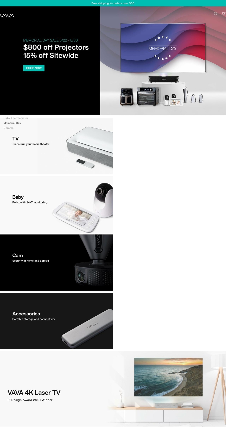 vava.com shopify website screenshot