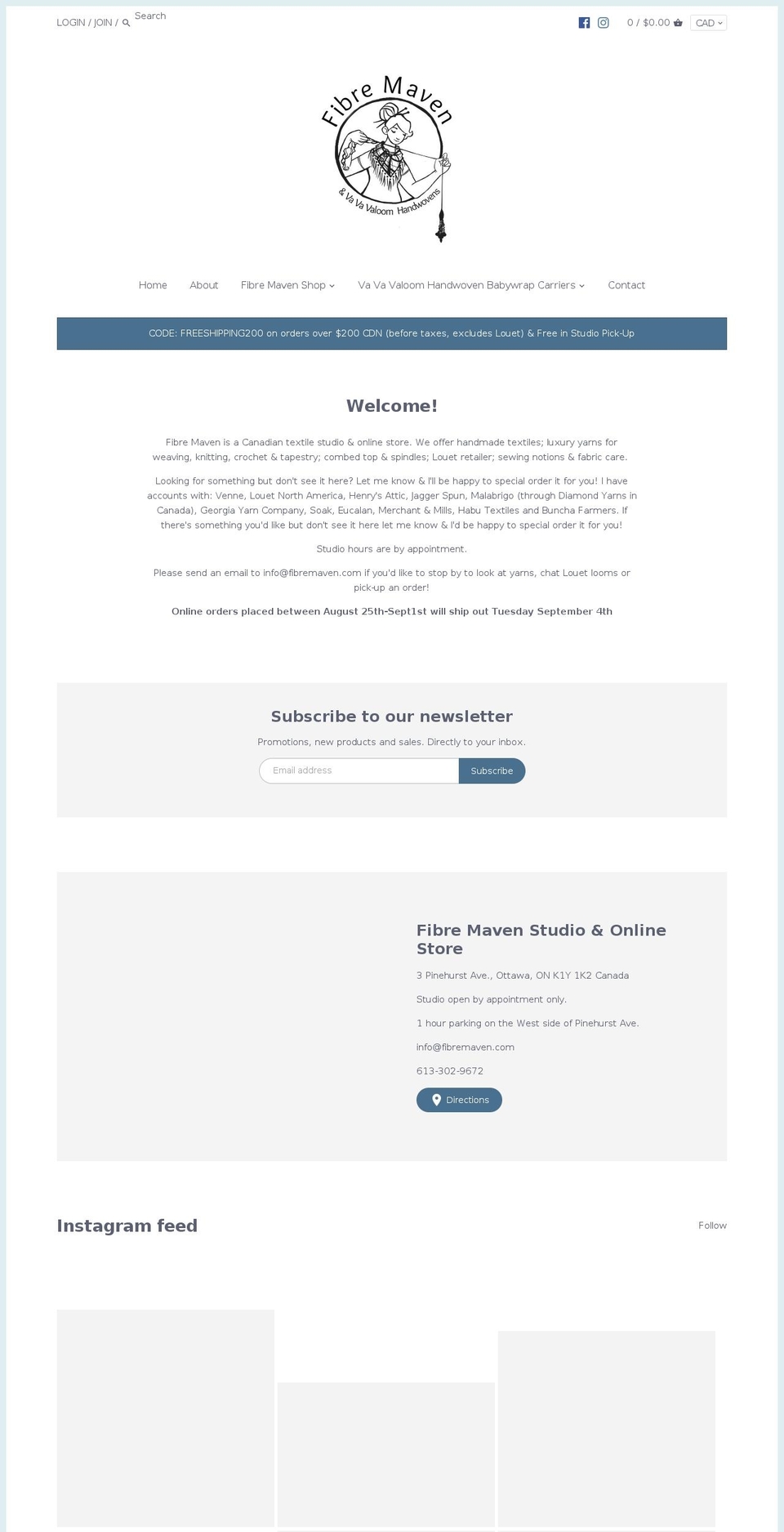 vavavaloomhandwoven.com — Shopify storefront screenshot