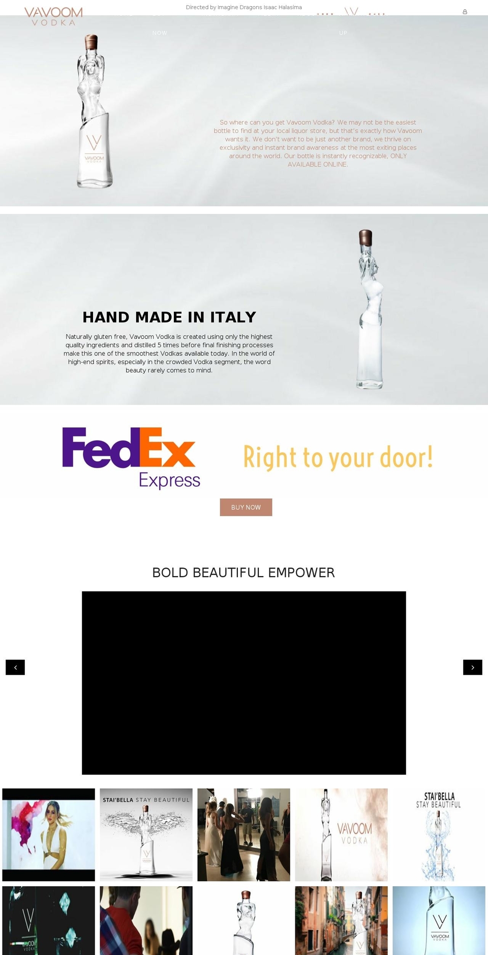vavoomvodka.com shopify website screenshot