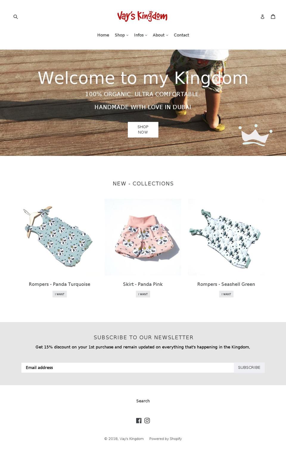 vayskingdom.com shopify website screenshot
