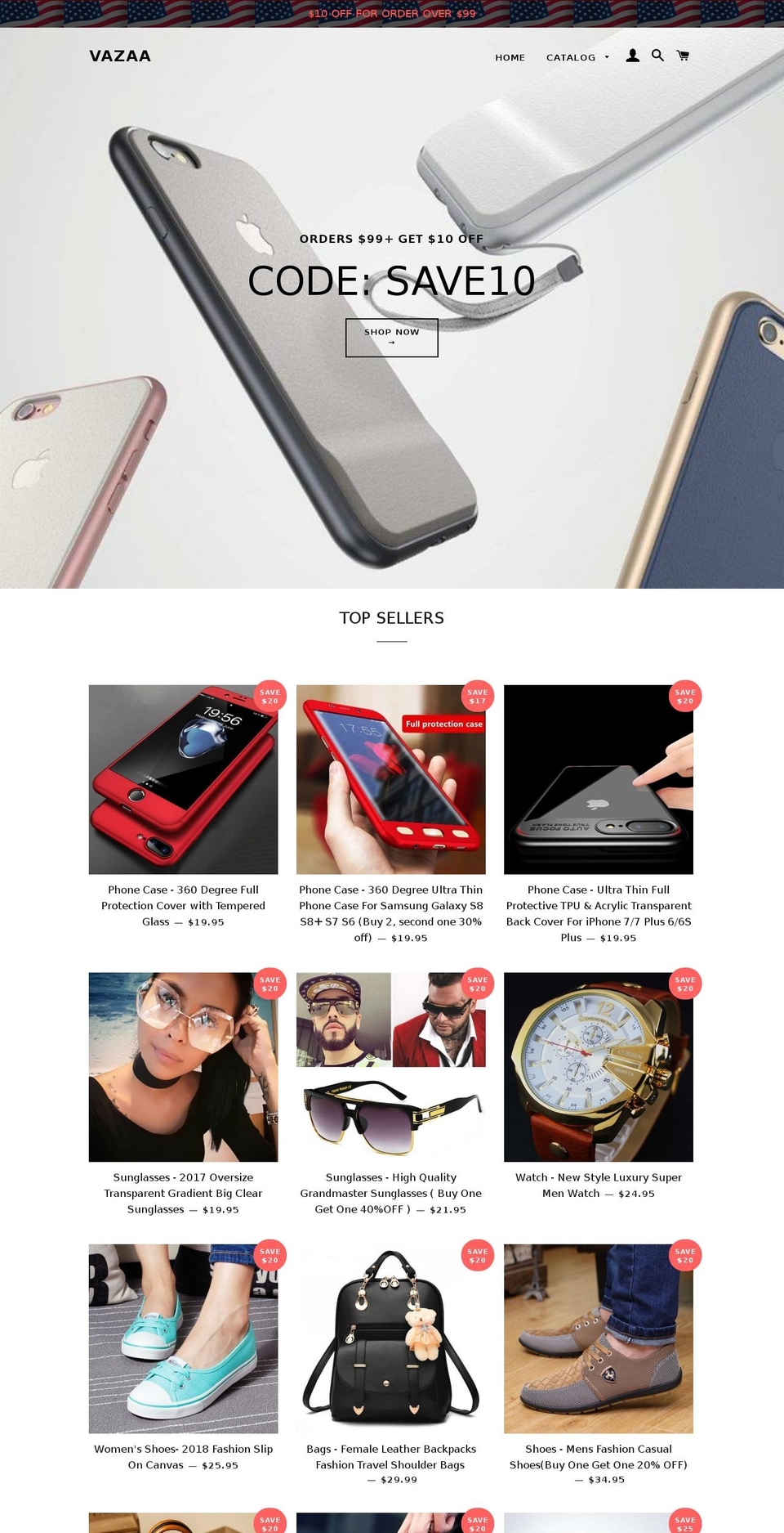 vazaa.com — Shopify storefront screenshot