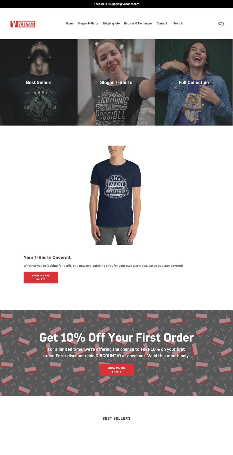 vazaam.com — Shopify storefront screenshot