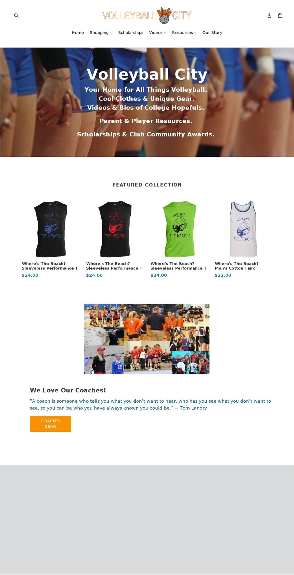 vballcity.com — Shopify storefront screenshot