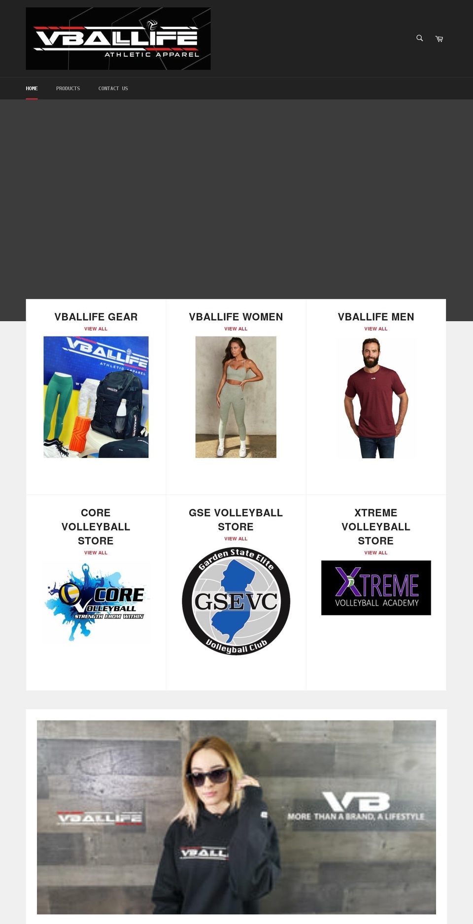 vballife.com shopify website screenshot