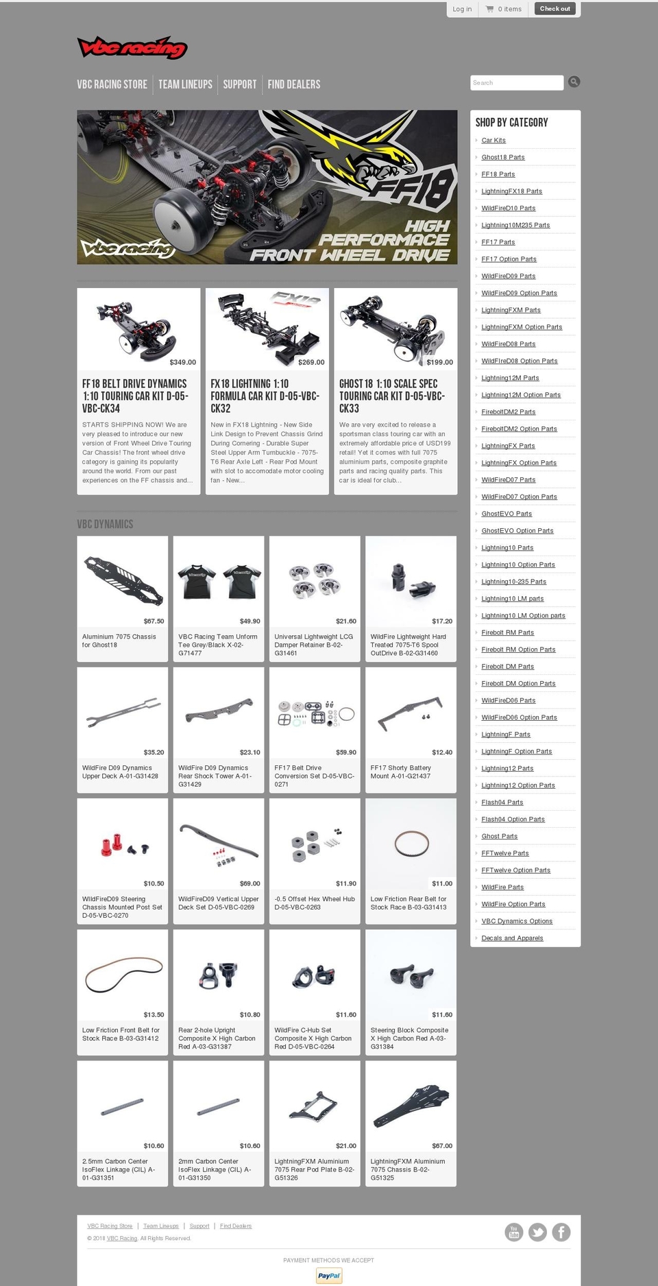 vbc-racing.com shopify website screenshot