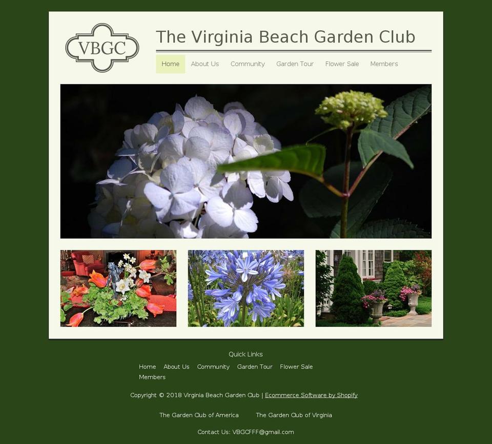 vbgardenclub.org shopify website screenshot