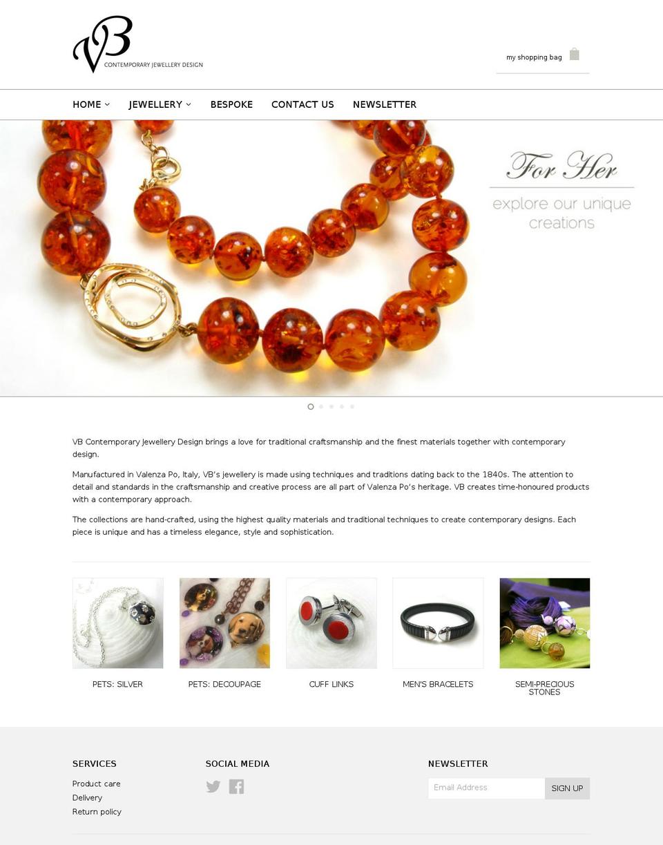 vbjewellerydesign.com shopify website screenshot