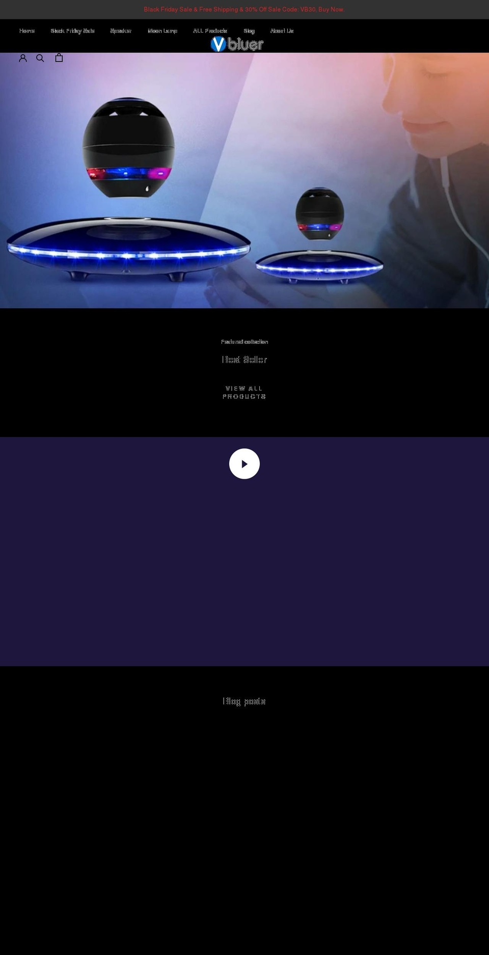 vbluer.com shopify website screenshot