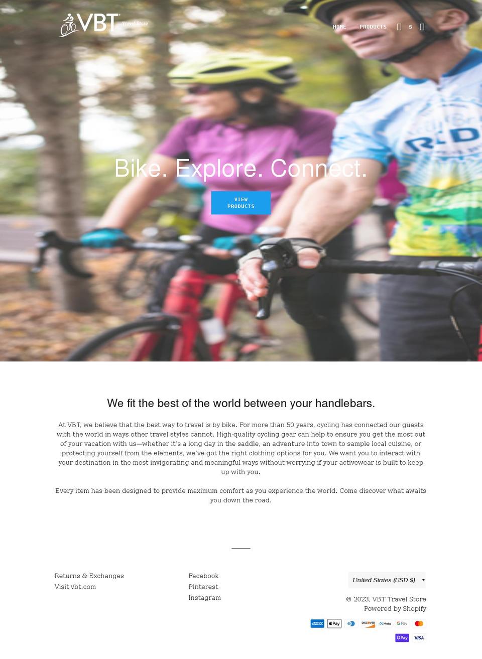 vbt-travel-store.myshopify.com shopify website screenshot