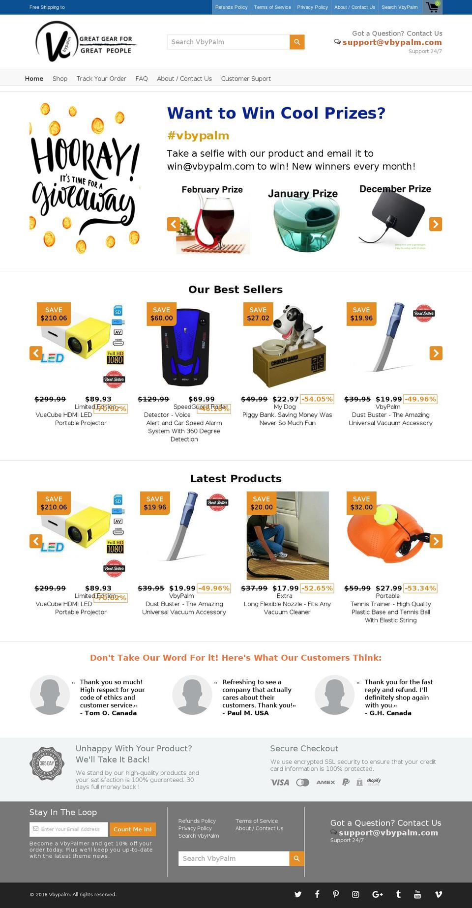 vbypalm.com shopify website screenshot