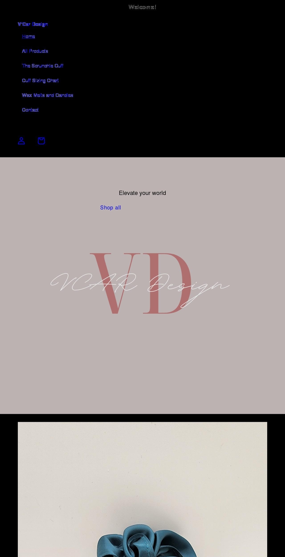 vcardesign.com shopify website screenshot