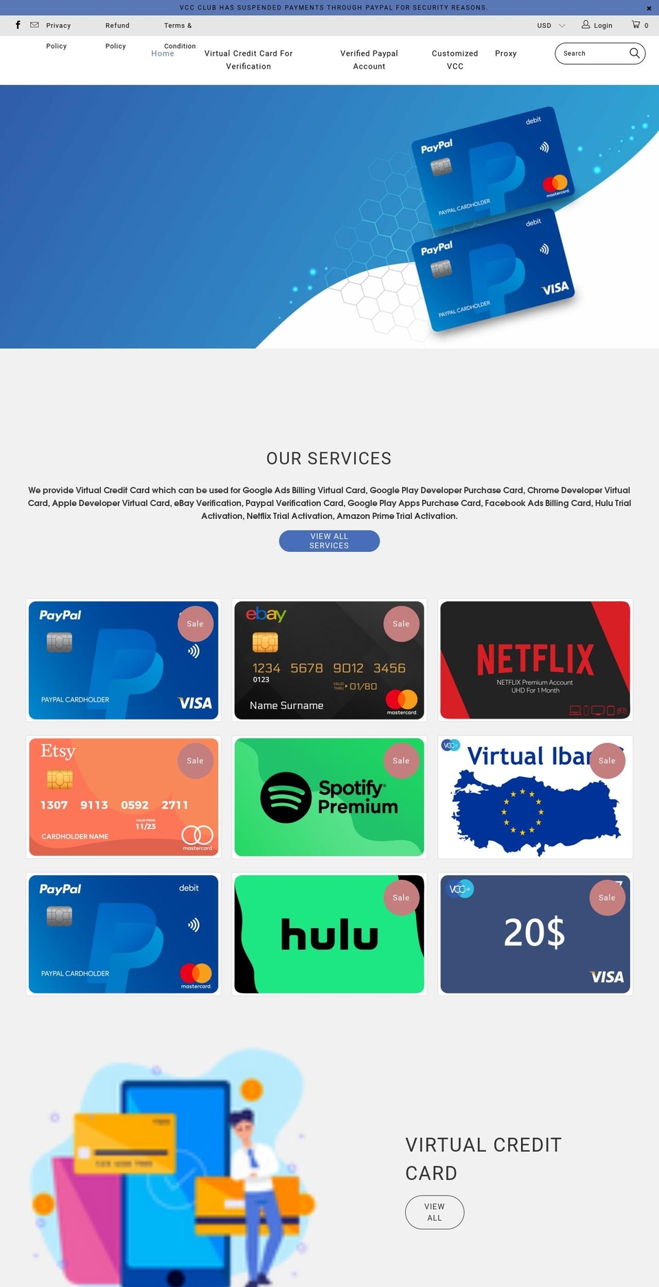 vcc-club.com shopify website screenshot