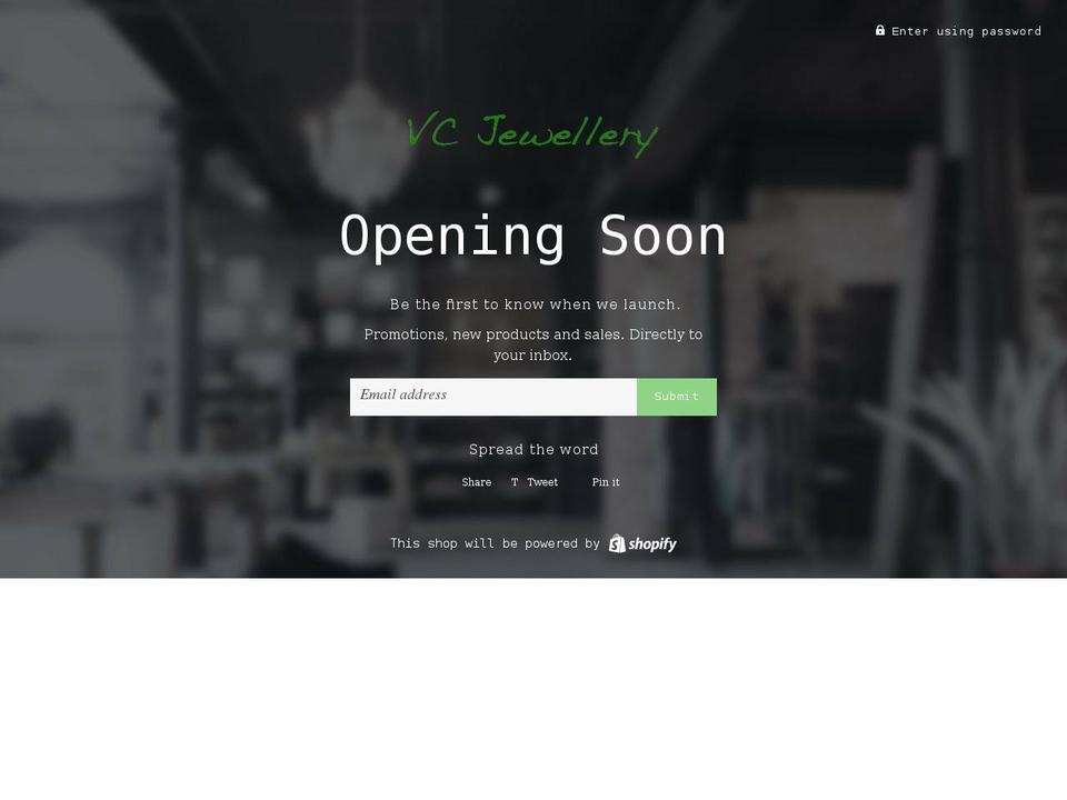 vcjewellery.com shopify website screenshot