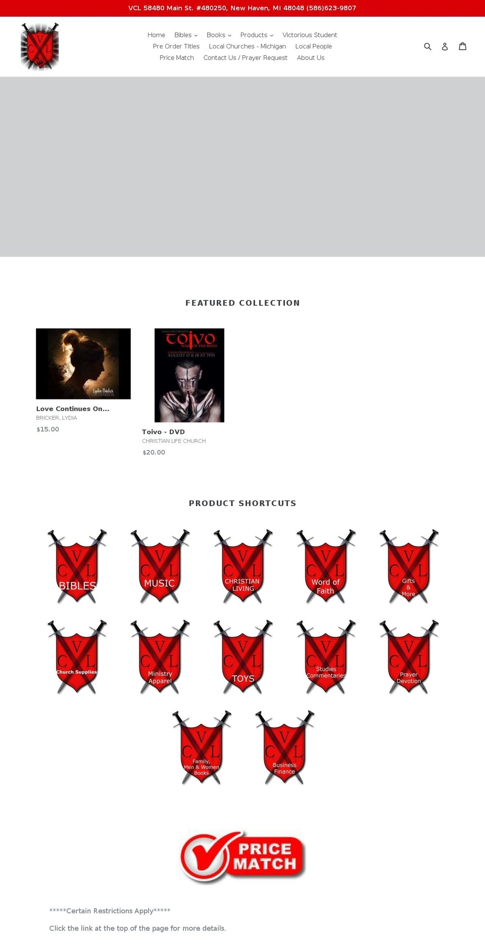 vclstore.com — Shopify storefront screenshot