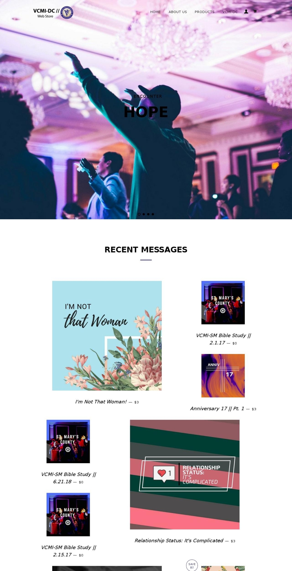 vcmidc.org shopify website screenshot